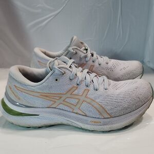 Asics Gel Kayano 29 Womens Sz 7 Gray Teal Orange Running Sneakers Shoes